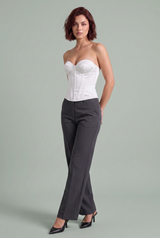 Sweetheart-Neck Lace-Up Back Corset Top