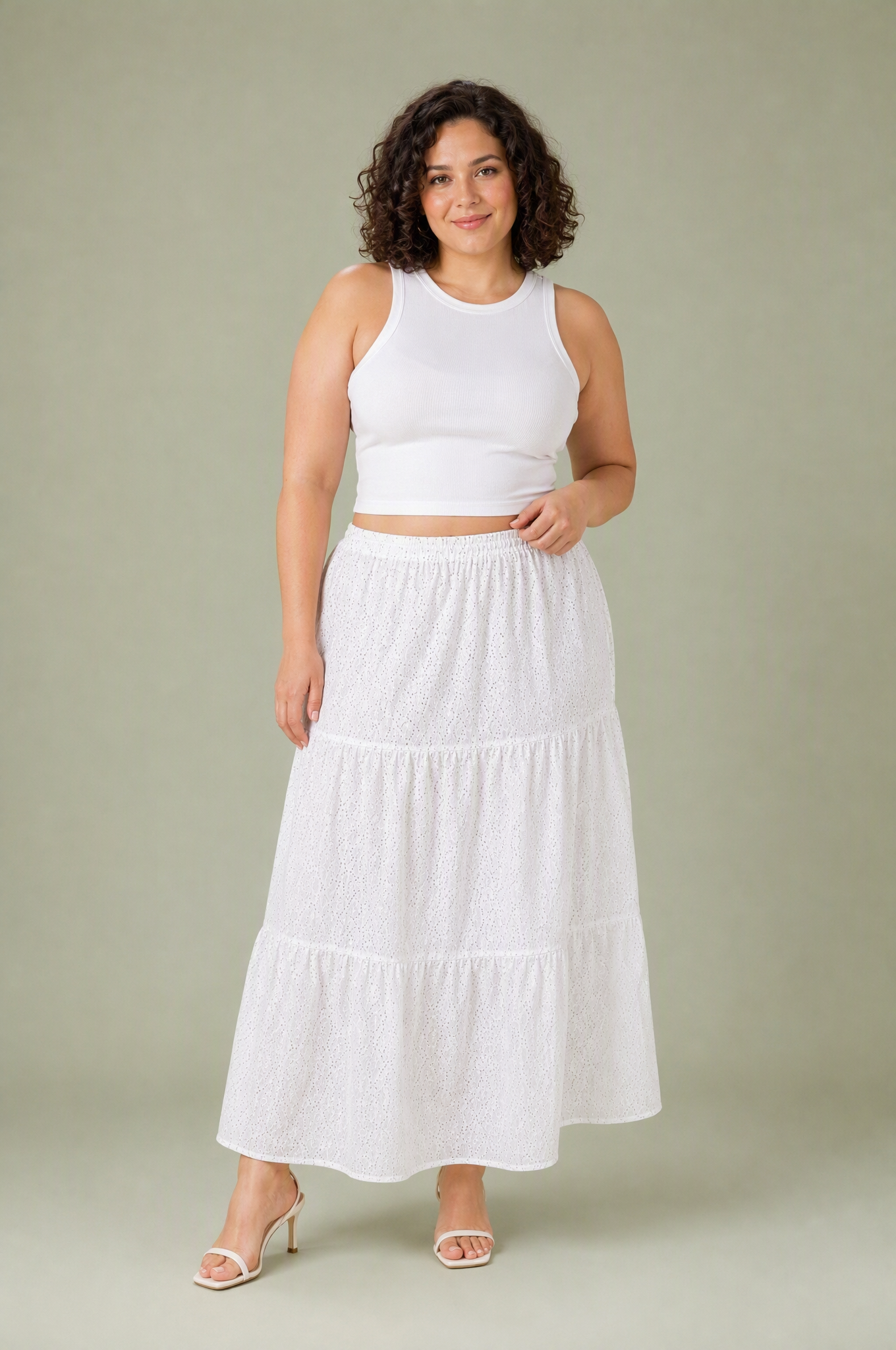 Ensemble blanc à imprimé floral | Porté sur une autre silhouette | Lounelle Paris