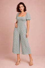 Floral Square-Neck Jumpsuit