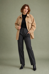 Oversized Mid-Length Lapel Coat