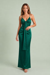 Draped V-Neck Maxi Dress