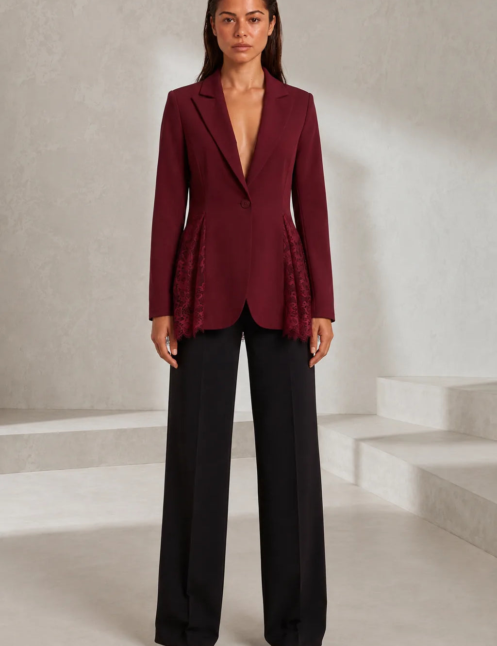 Blazer ajusté à dentelle | Lounelle Paris