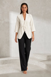 Blazer blanc cassé col châle | Lounelle Paris