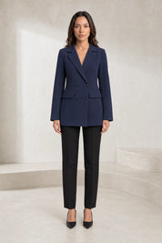 Blazer bleu marine ajusté double boutonnage | Lounelle Paris