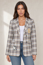 Blazer marron à carreaux | Lounelle Paris