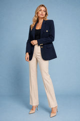 Black Oversized Double-Breasted Blazer