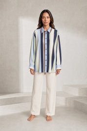 Chemise ample à rayures satinée | Lounelle Paris