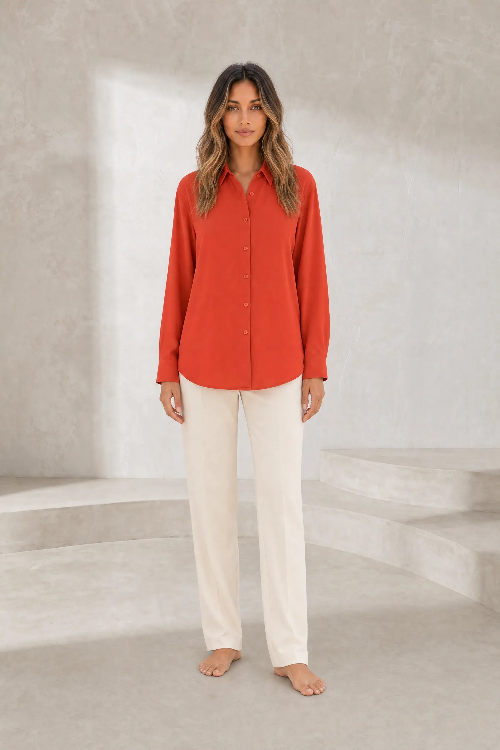Chemise fluide à col rabattu | Lounelle Paris