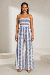 Combinaison blanche imprimée bandeau