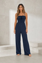 Combinaison bleu marine bandeau noué
