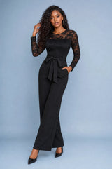 Lace Wide-Leg Jumpsuit