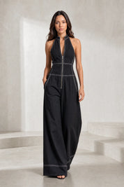 Combinaison noire sans manches col montant | Lounelle Paris
