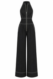 Combinaison noire sans manches col montant | Lounelle Paris