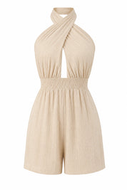 Combishort beige col licou dos nu | Lounelle Paris