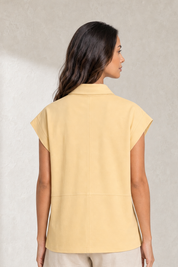 Ensemble jaune pâle ample col chemise | Lounelle Paris