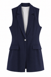 Gilet long style tailleur col en V | Lounelle Paris