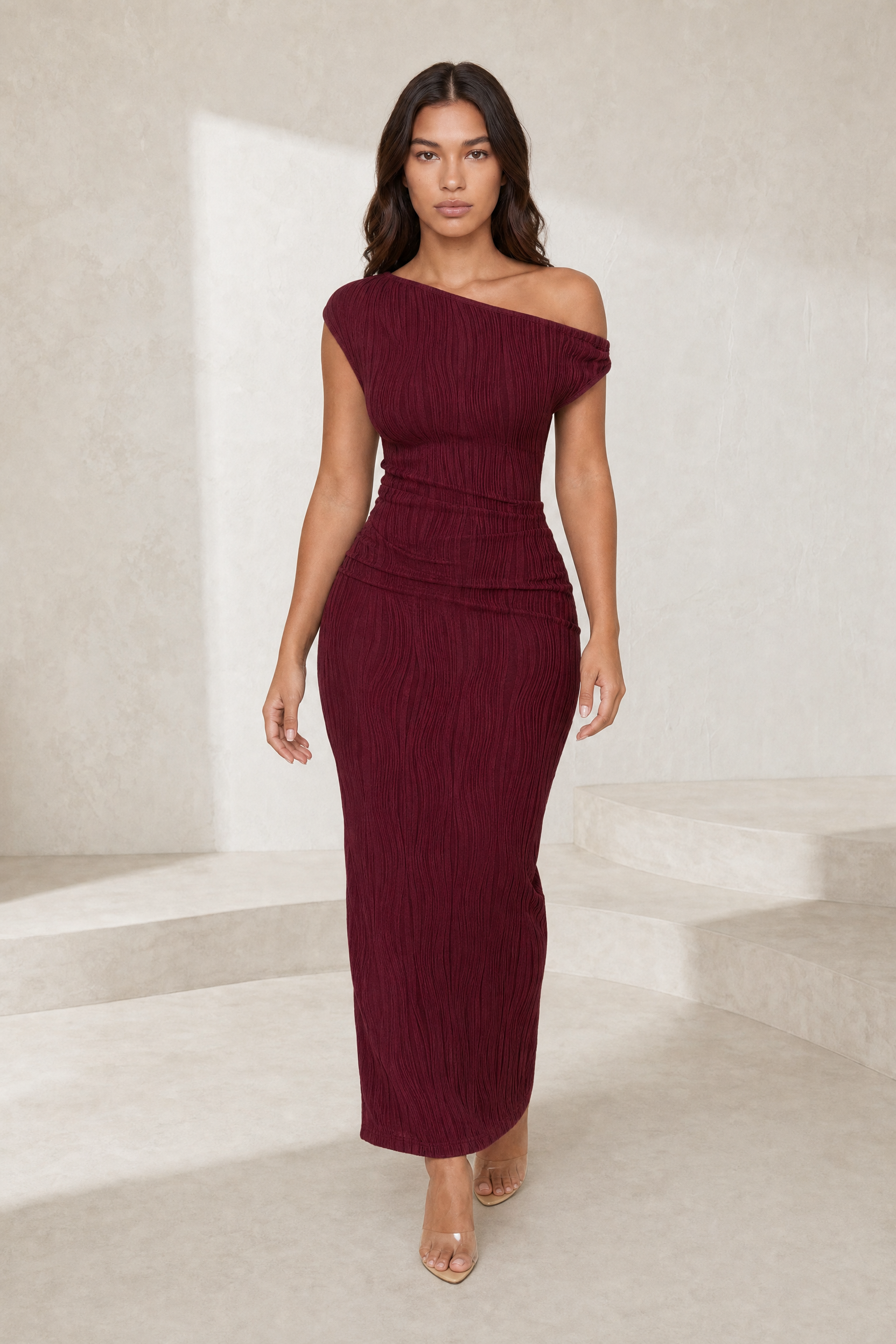 Robe longue asymétrique moulante | Lounelle Paris
