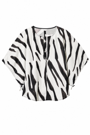 Blouse ample imprimé zébré col fendu | Lounelle Paris