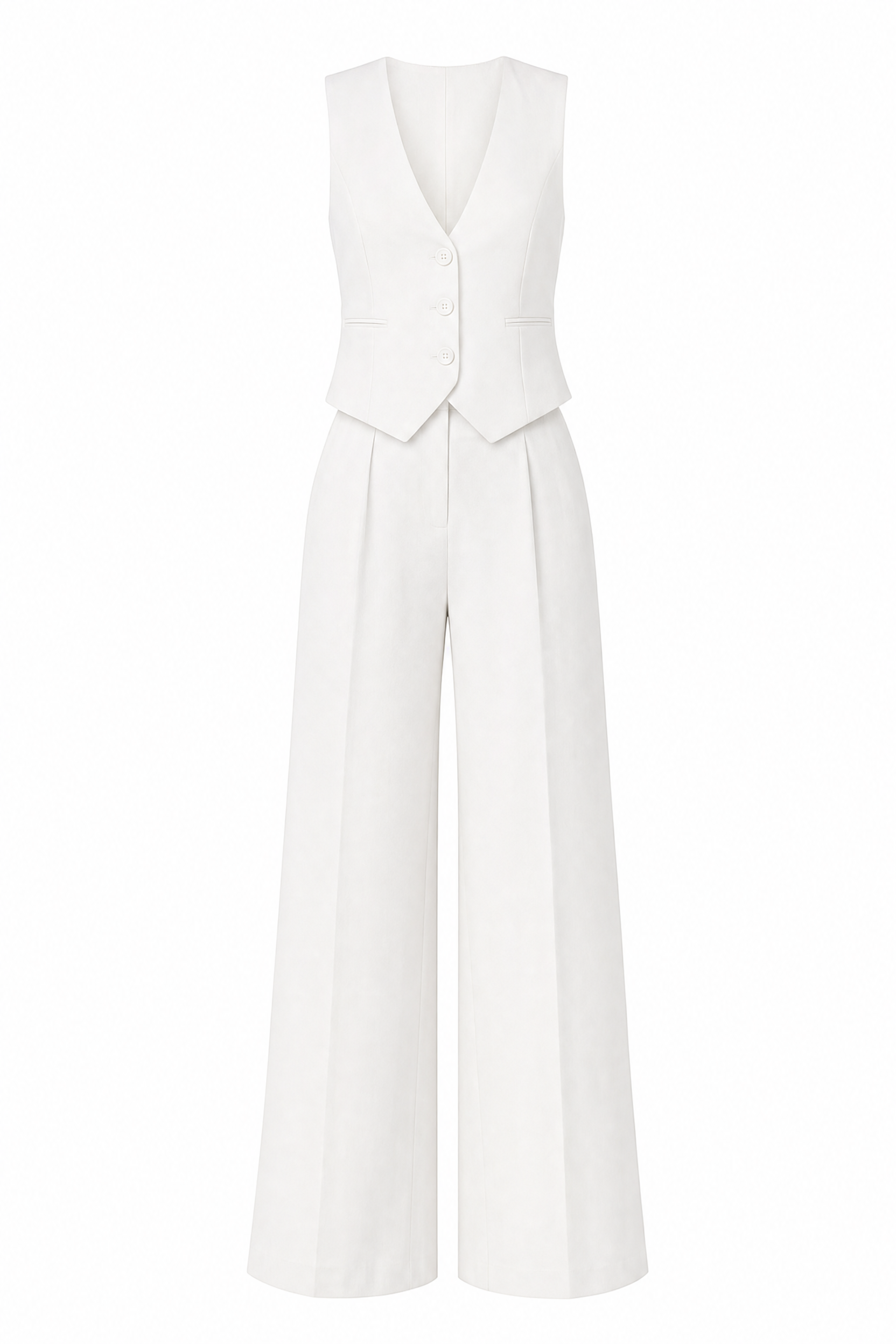 Ensemble gilet col V pantalon large | Lounelle Paris