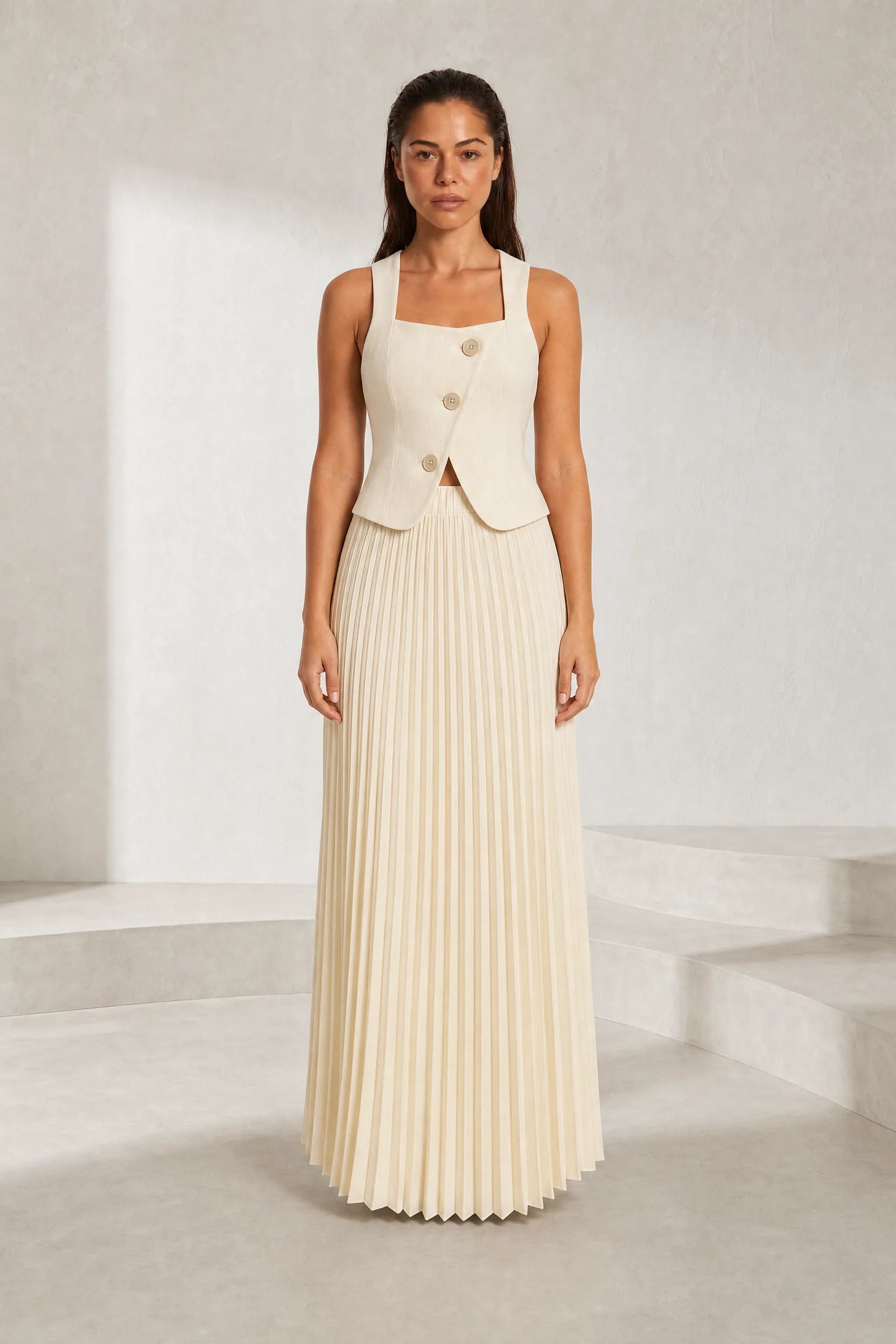 Ensemble abricot encolure carrée | Lounelle Paris