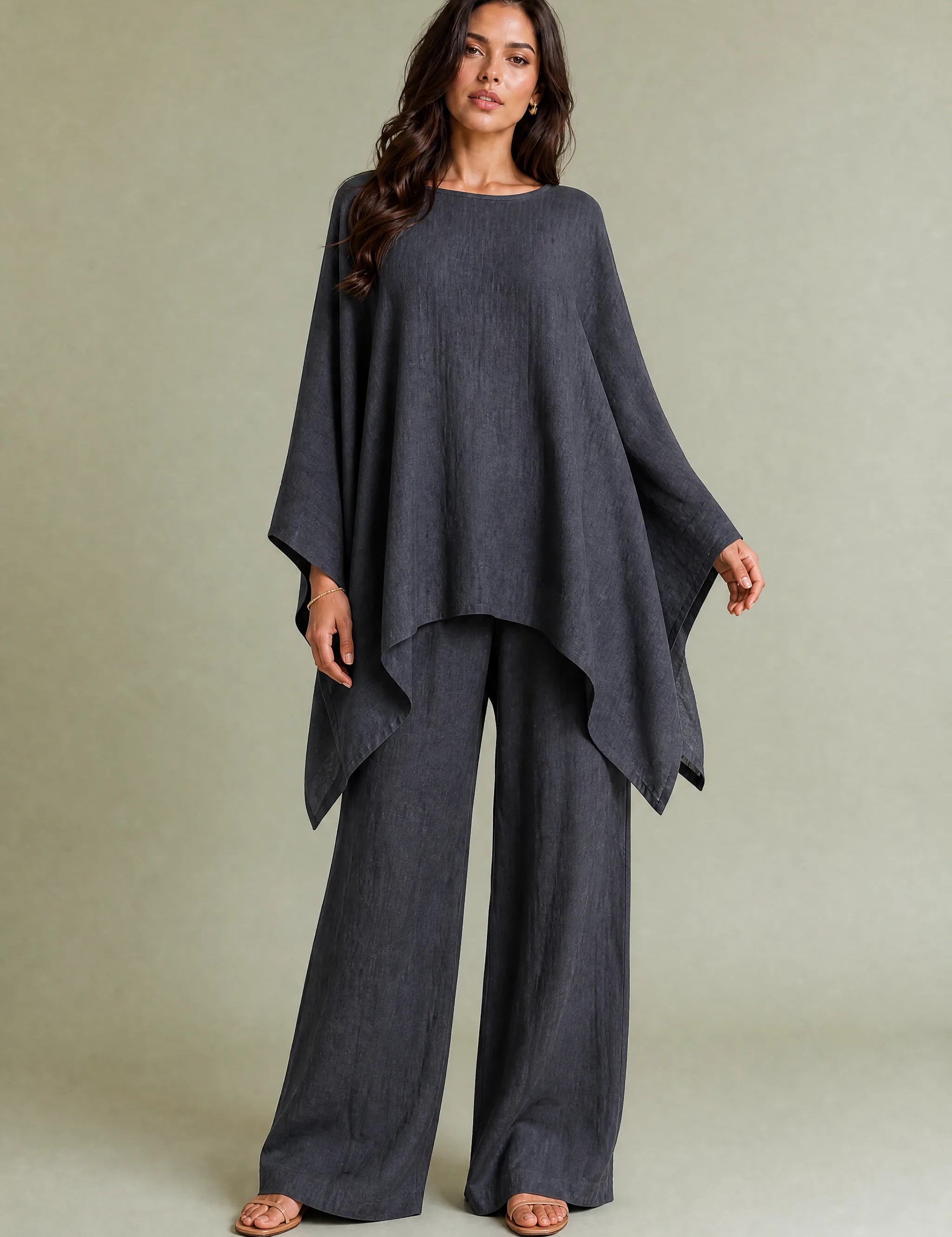 Ensemble ample col bateau | Variante Gris foncé | Lounelle Paris