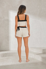 Ensemble beige encolure carrée bicolore | Lounelle Paris