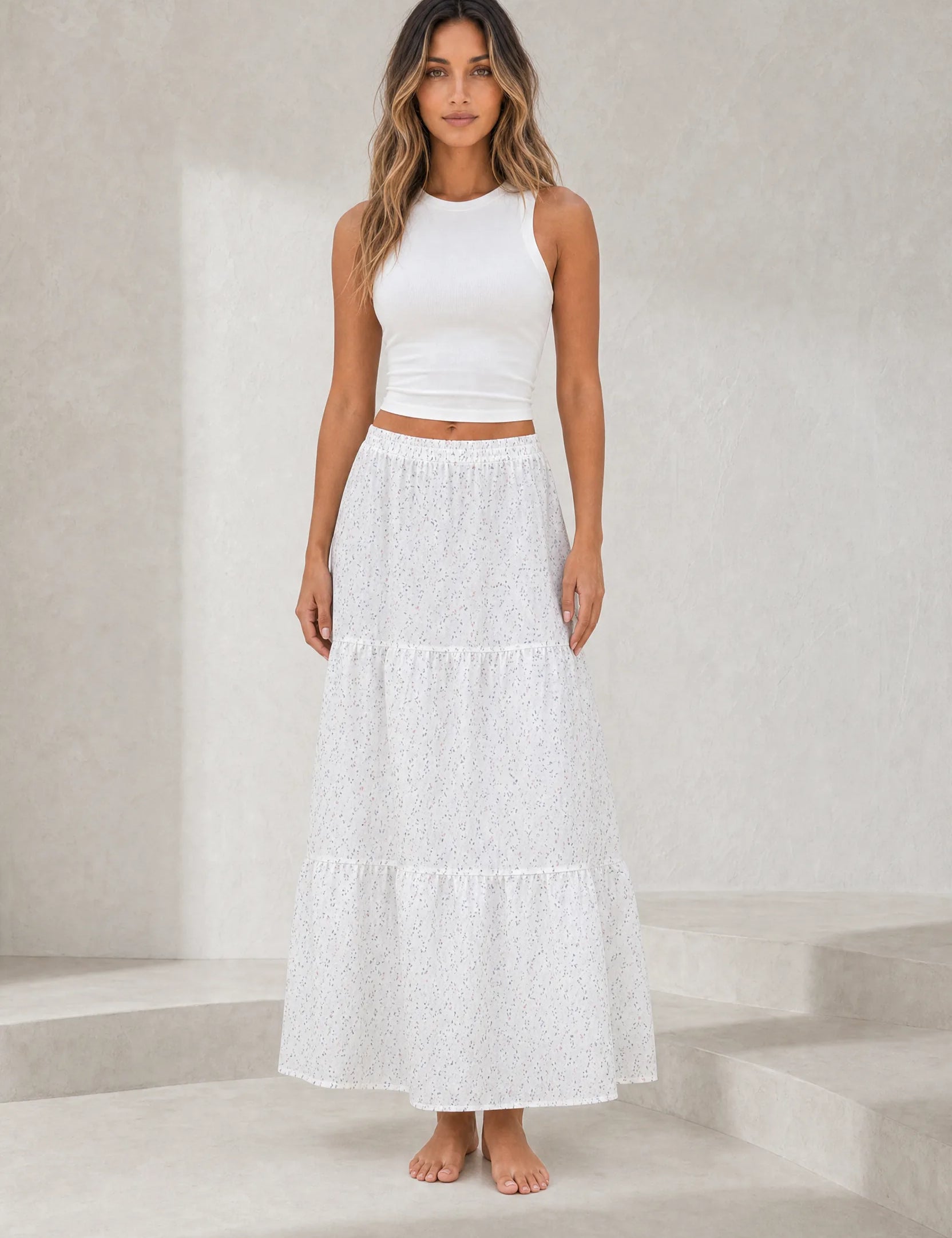 Ensemble blanc à imprimé floral | Lounelle Paris