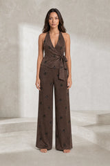 Ensemble marron foncé col licou