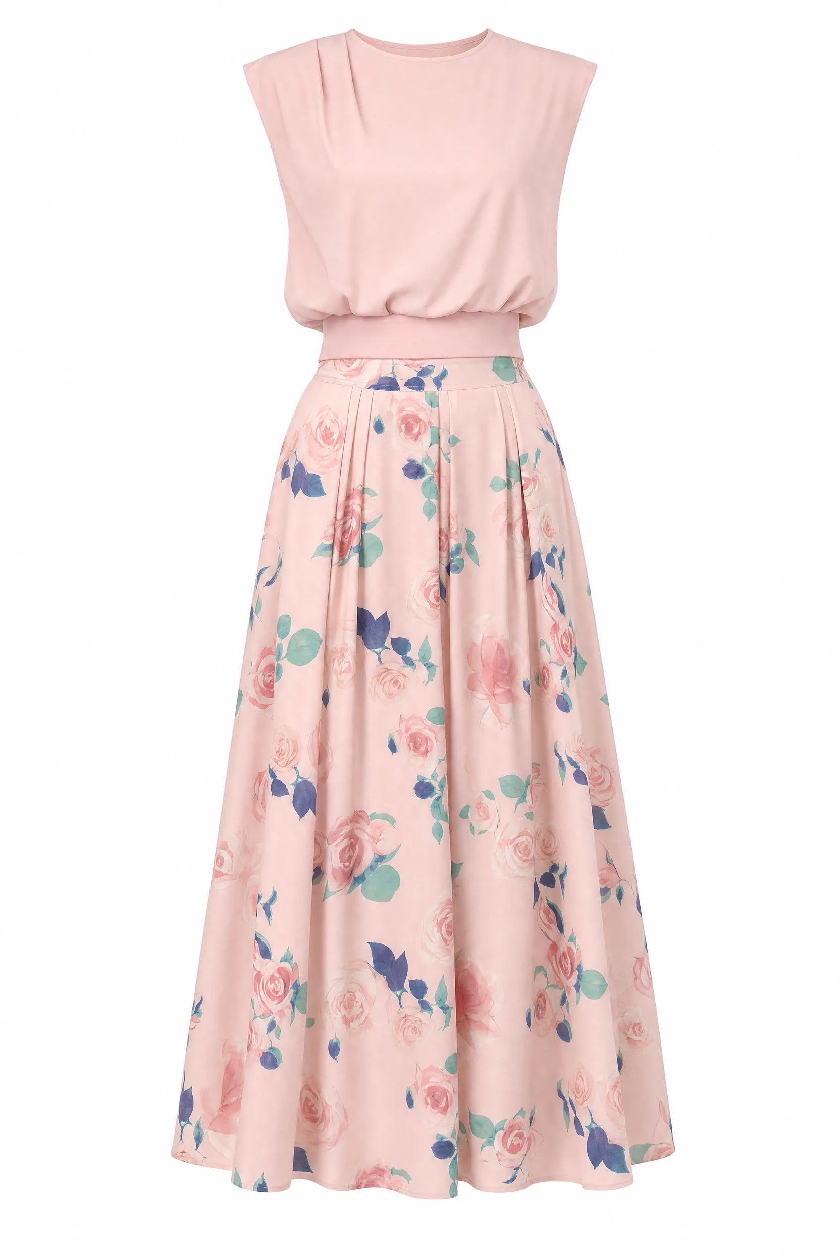 Ensemble rose floral taille haute | Lounelle Paris