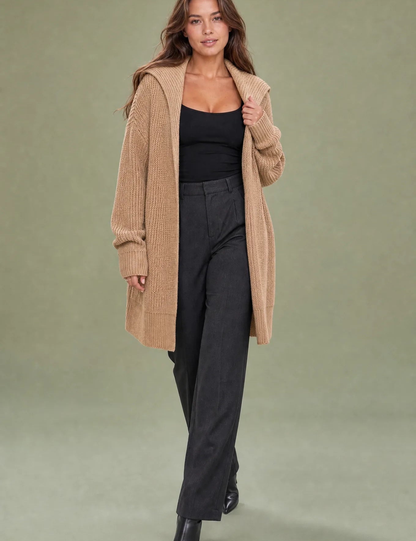 Gilet ample col châle | Vue de face | Lounelle Paris