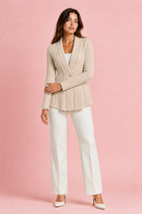 Fitted Textured Knit Blazer