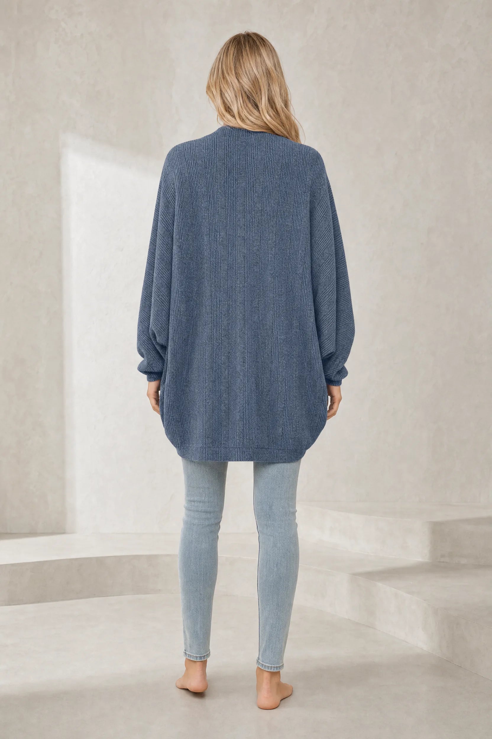 Gilet mi-long en maille côtelée | Lounelle Paris