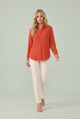 Flowy Collared Button-Down Shirt