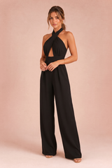 Halterneck Backless Wide-Leg Jumpsuit