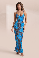 Blue Strappy Maxi Dress