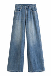 Jean bleu coupe ample taille mi-haute | Lounelle Paris