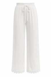 Pantalon blanc ample taille haute | Lounelle Paris
