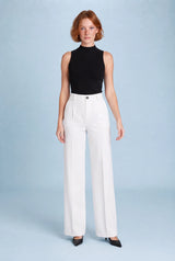 High-waisted flowing tailored trousers