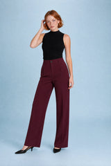 High-waisted flowing tailored trousers