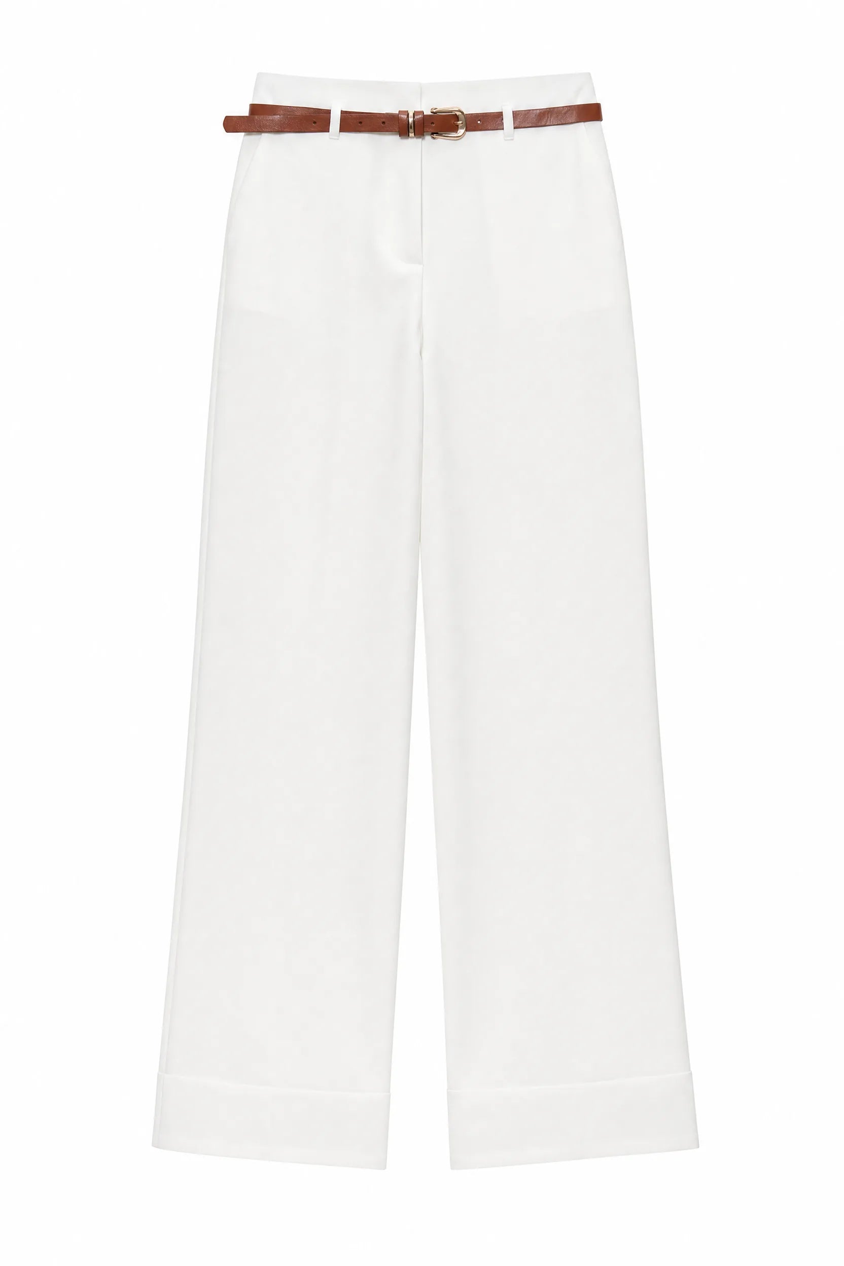 Pantalon large ceinturé taille mi-haute | Lounelle Paris