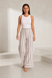 Pantalon large rayé taille haute | Lounelle Paris