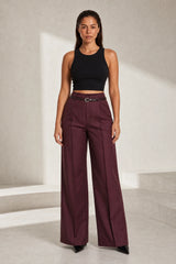 High-waisted wide-leg pants