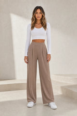 Pantalon large taille haute