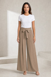 Pantalon large taille haute fendu | Lounelle Paris