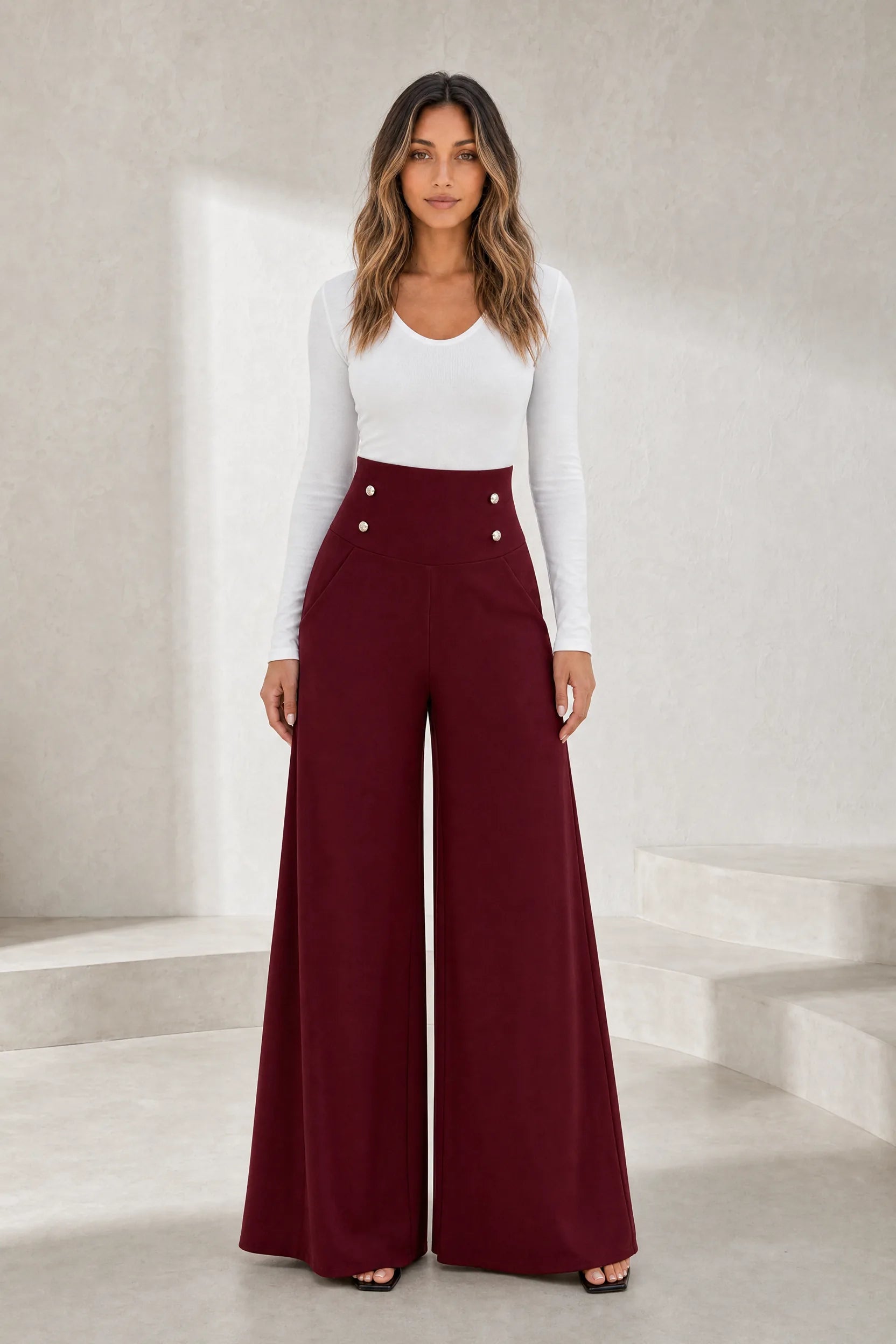 Pantalon large taille haute fluide | Lounelle Paris