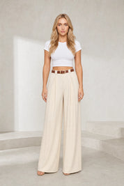Pantalon large taille haute fluide | Lounelle Paris