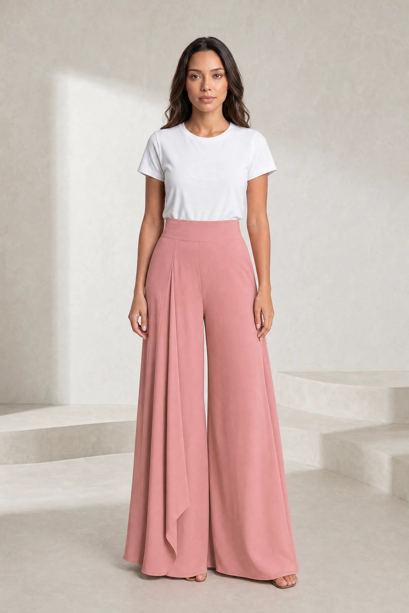 Pantalon large taille haute fluide | Lounelle Paris