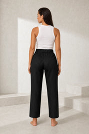 Pantalon tailleur rayé taille haute | Lounelle Paris