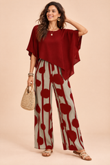 Polka Dot Red Pants Set