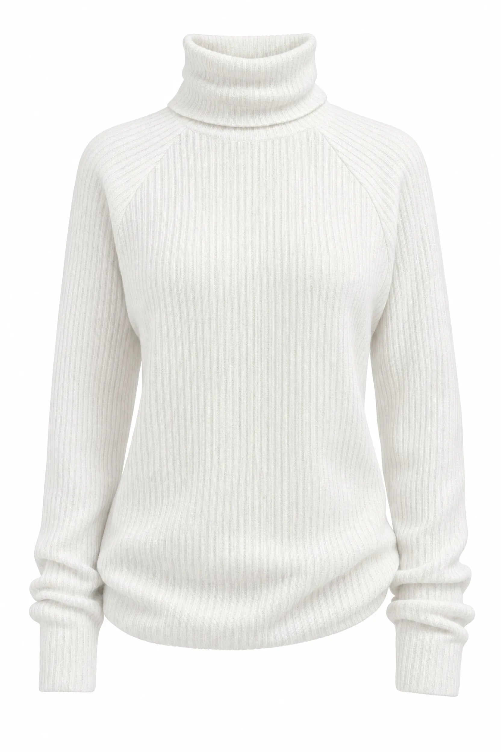 Pull blanc col roulé côtelé | Lounelle Paris
